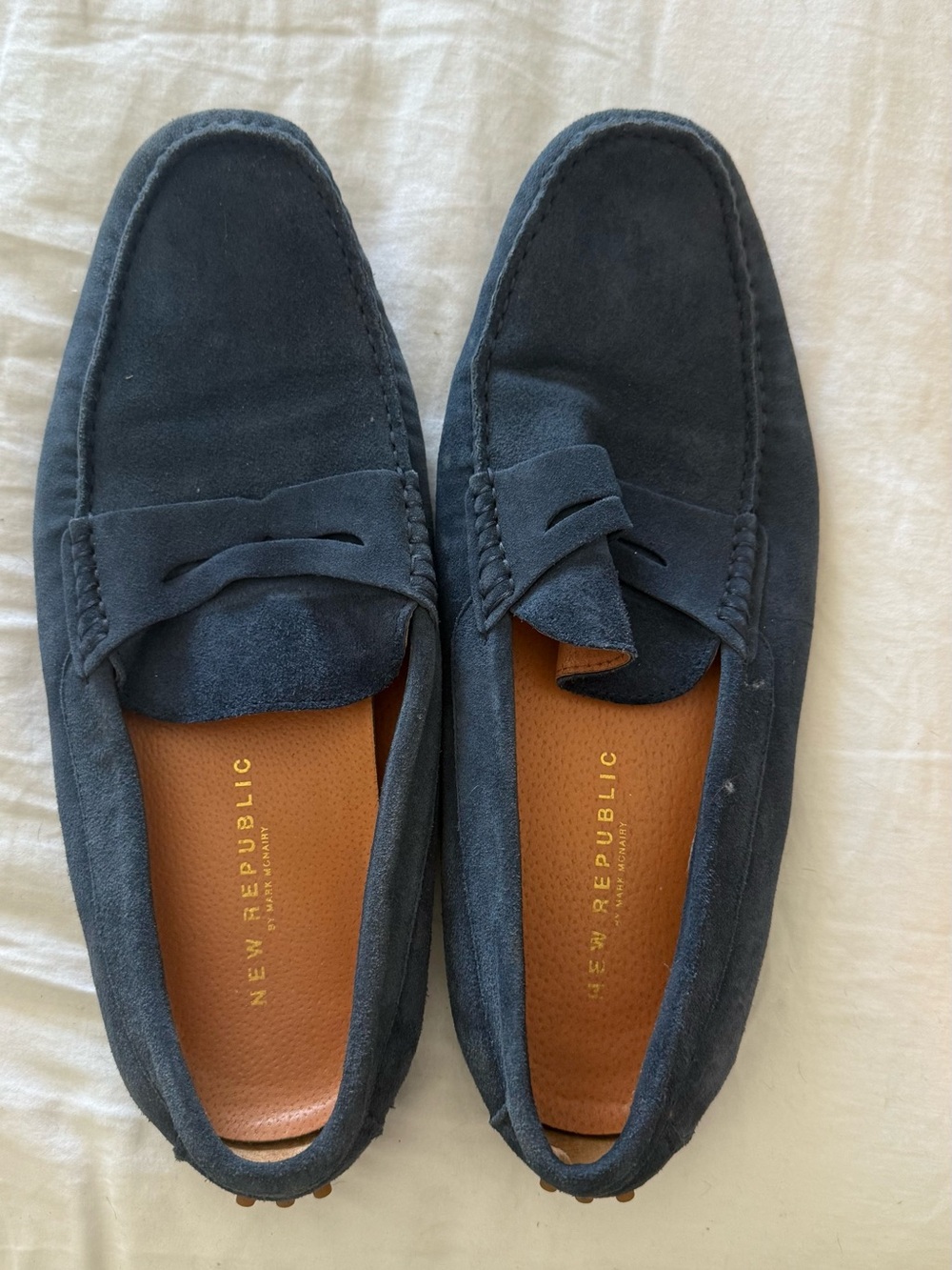New Republic Men’s Navy Suede Slip-On Loafers